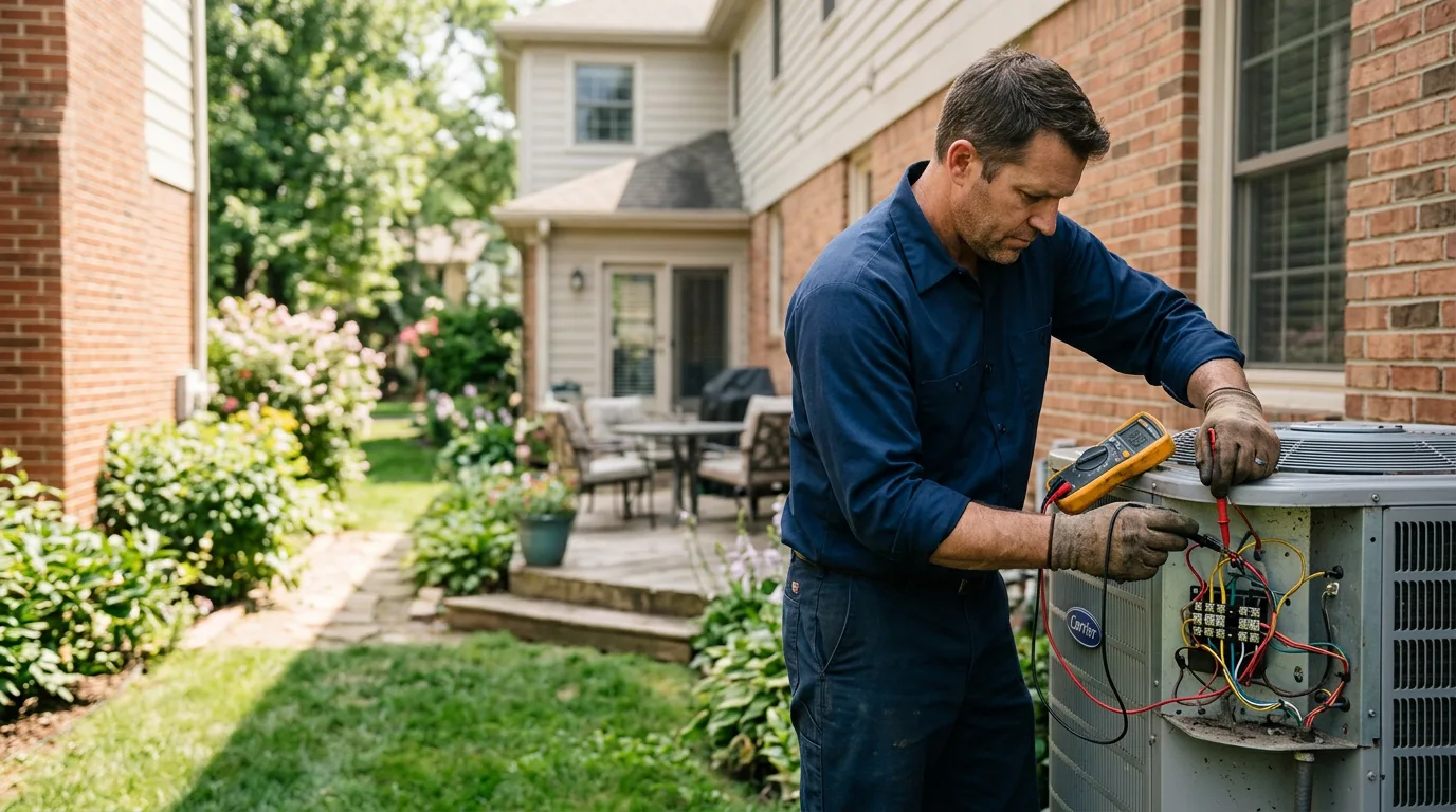 HVAC technician working near Earlsboro, OK